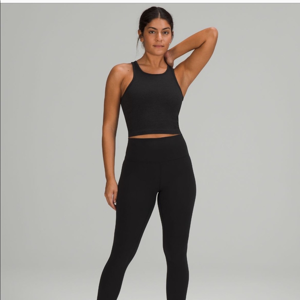 NEVER WORN Black Lululemon ribbed tank top